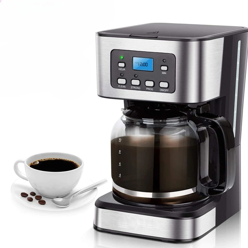 110/220V American Coffee Machine Automatic Latte Espresso Coffee Maker 12 Cups Drip Cafe Maker For Home Office Tea Pot Boiler