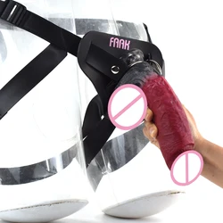 FAAK Strapon Realistic Dildo Removable Sex Toys For Women Strap on Silicone Lifelike Penis Harness Vagina Stimulate Erotic Toys