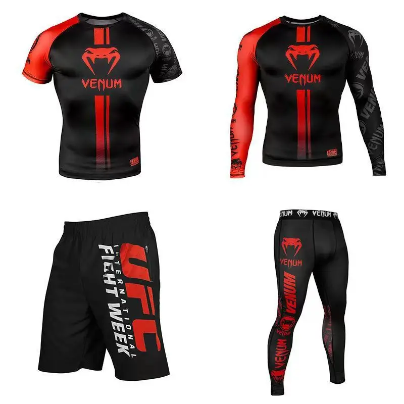 UFC Boxing Tight Quick Dry Suit Muay Thai Fighting Venom 4 Piece Gym Set