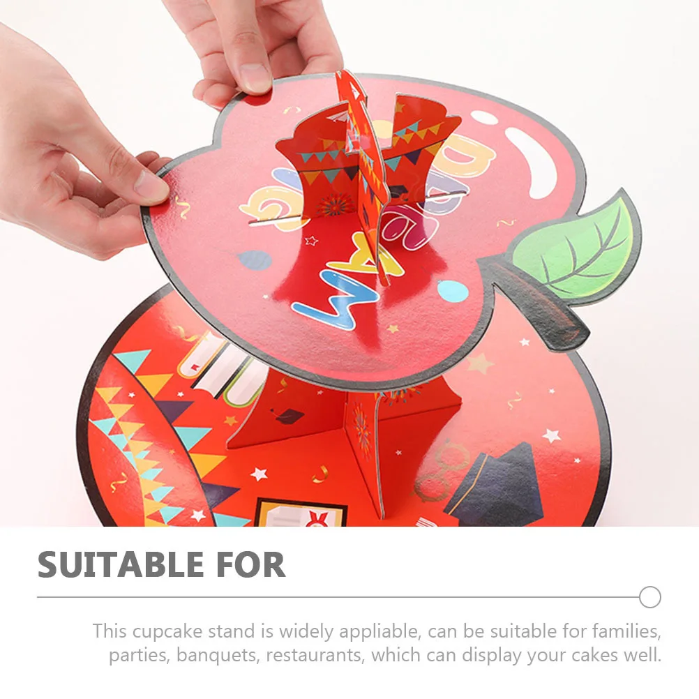 

1Set Paper 3-Tier Graduation Cupcake Stand Large Capacity Dessert Display Holder Party Cake Tower Holder Paper Cake Stand