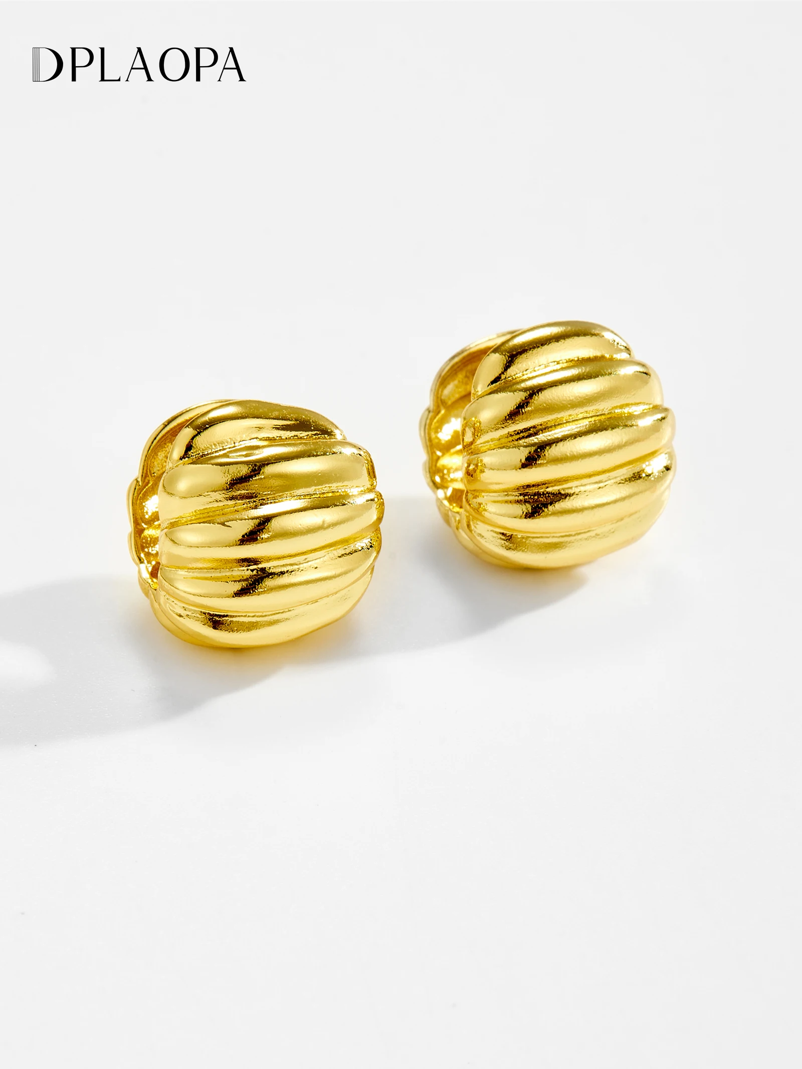 DPLAOPA 925 Sterling Silver Gold Plated Irregular Texture Stud Earring 2025 Women Vintage Luxury Fine Jewelry Gift