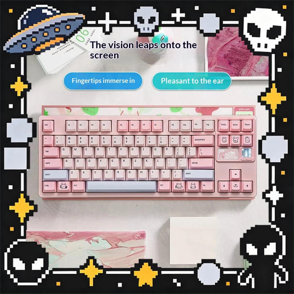TickType QK65MK3 Gaming Keyboard Gasket Structure Multifunctional Interactive Color Screen Wireless Keyboard Adapting Bluetooth