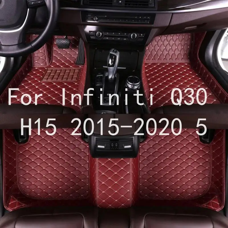 Tapis de sol de voiture personnalisés LHD/RHD pour Infiniti Q30 H15 2015-2020, 5 places, imperméables, résistants aux taches, antidérapants, conception à bords profonds, résistants à l'usure, inodores, doublures de sol 5D, protection complète, accessoires toutes saisons