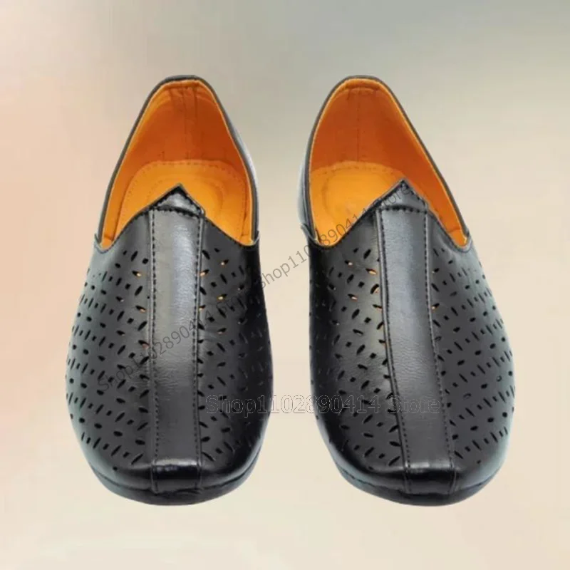 

Black Hollow Design Breathable Penny Loafers Fashion Slip On Men Shoes Luxurious Comfort Handmade Party Banquet Men Casual Shoes