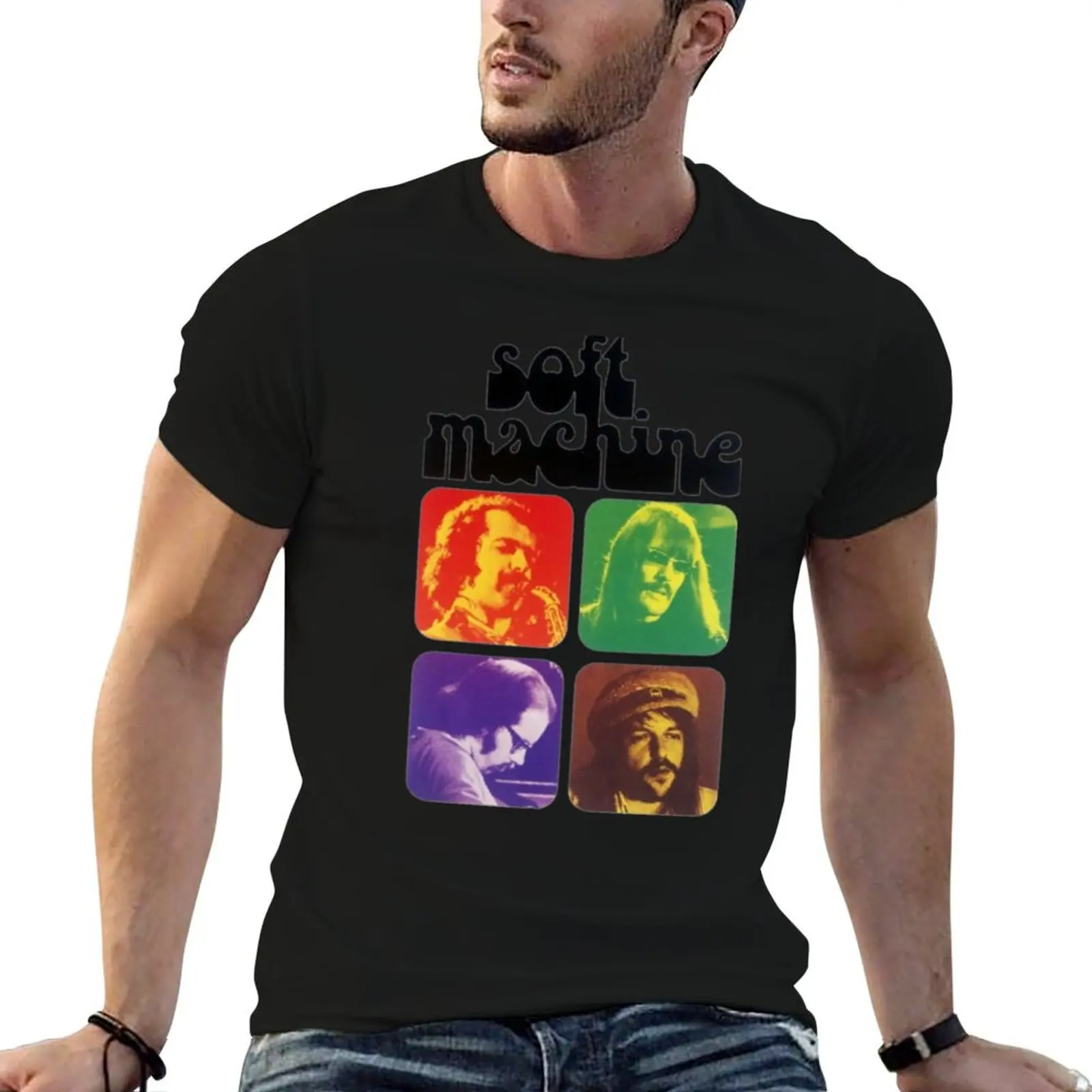 Soft Machine Band Members Collage T-Shirt All Weather Casual Short Sleeve