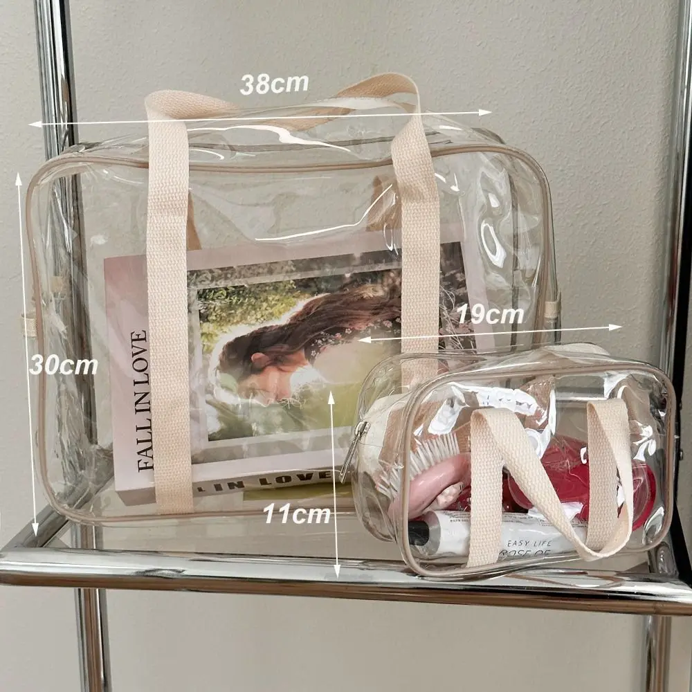 Bolsa de PVC transparente com Zíper, Grande Capacidade, impermeável Jelly Bag, Reutilizável Travel Tote Bag, Novo