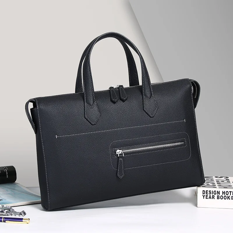 Business High-end Office Commuter Laptop Luxury Man Bag Handbag Multi-functional Top Layer Cowhide Premium Briefcase Men's
