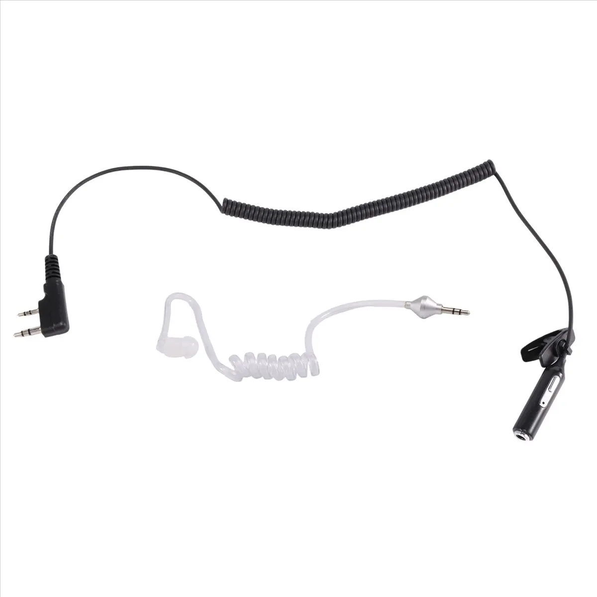 【POPULAR PICK】-2-Pin PTT Mic Headset to 3.5mm Air Acoustic Tube Earpiece for UV-5R 888s