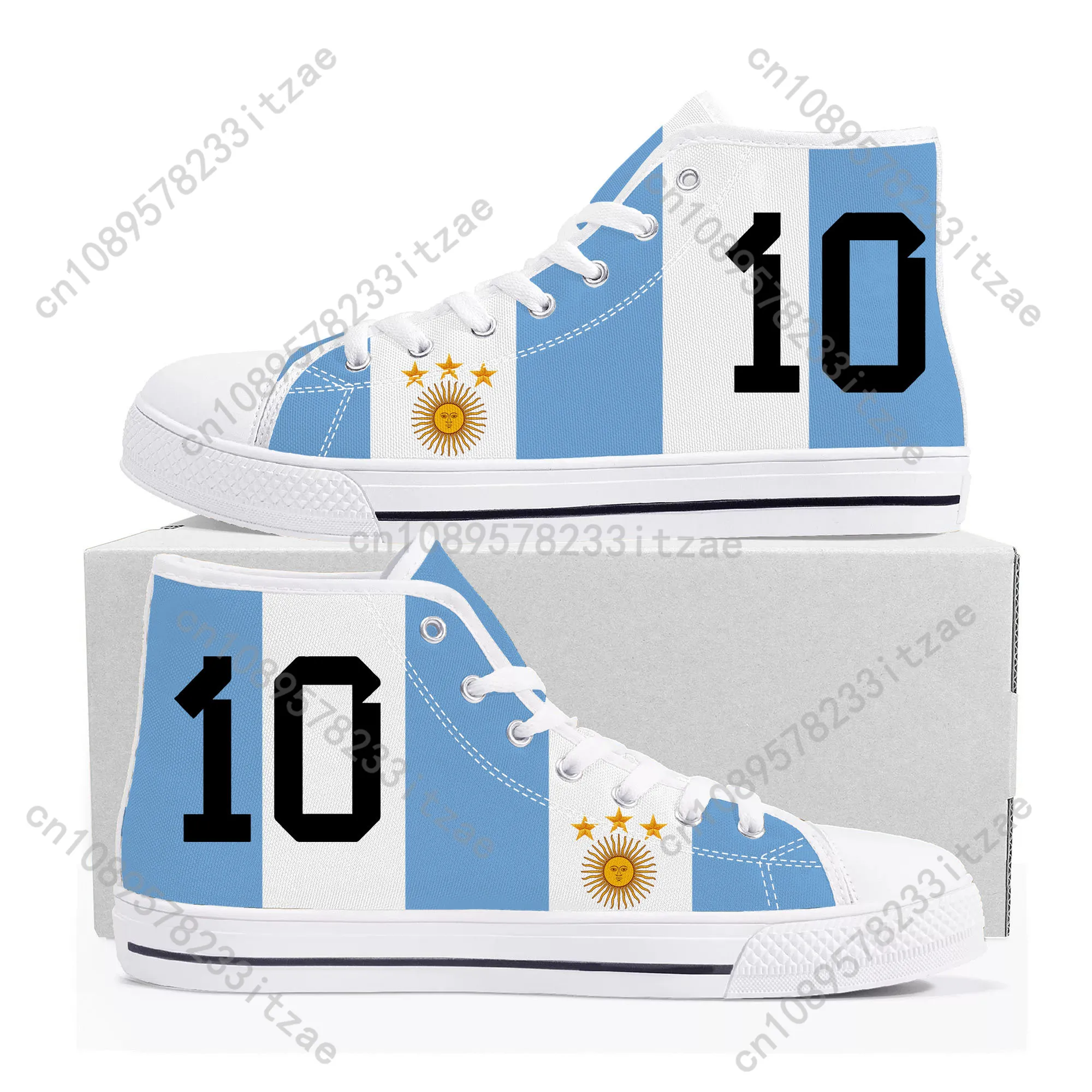 Miami Messi 10 Logo Argentina High Top Sneakers Mens Womens Teenager High Quality Canvas Sneaker couple Casual Shoe Custom Shoes