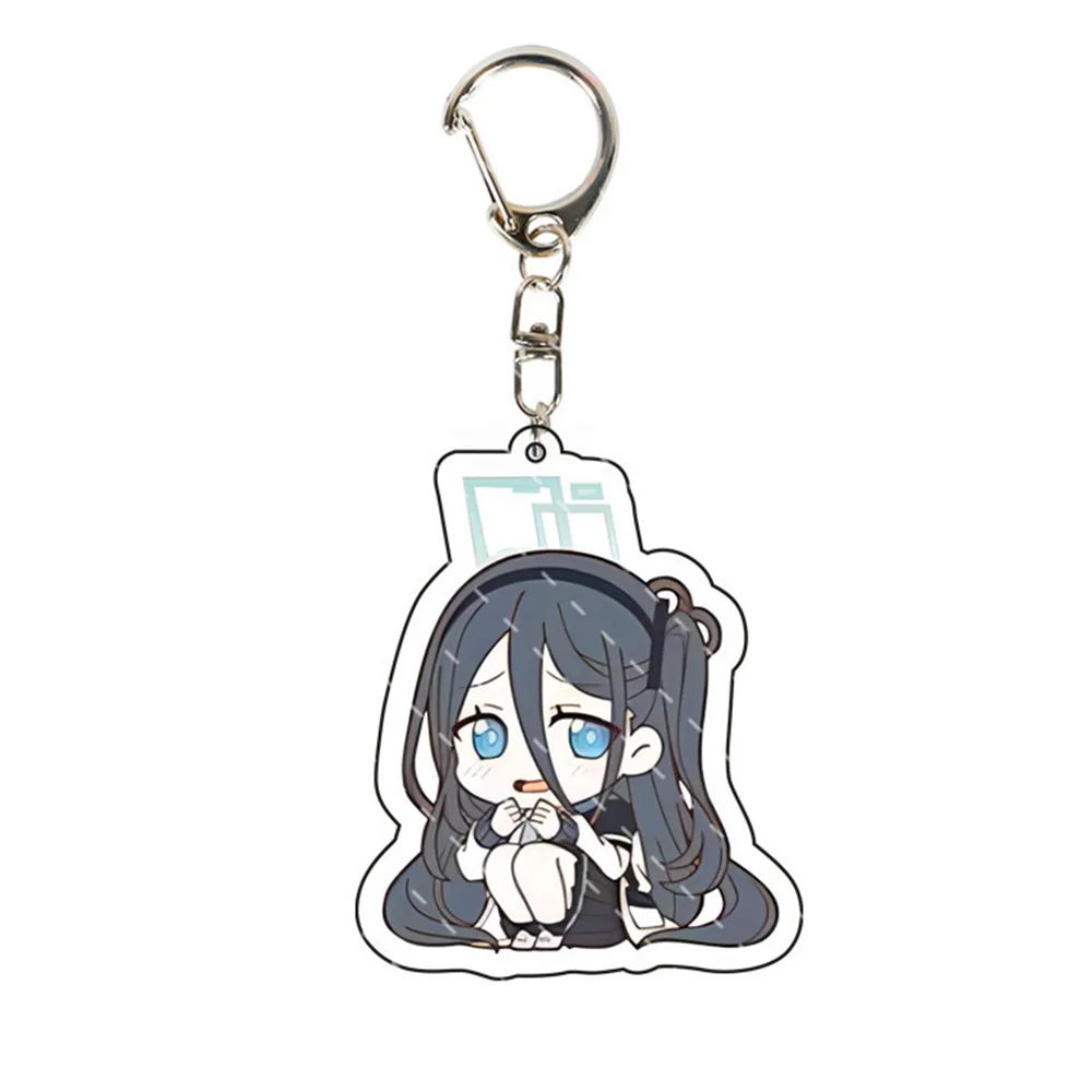 Blue Archive Anime Acrylic Figures Keychain Cartoon Cute Takanashi Hoshino Bag Pendant Chaveio Women Car Keyrings for Fans Gifts