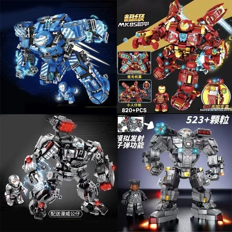 2024 Iron Man Hulkbuster Building Blocks Anime Marvel MK44 MK26 MK85 Mecha Action Figure Bricks Toy For Children Christmas Gifts