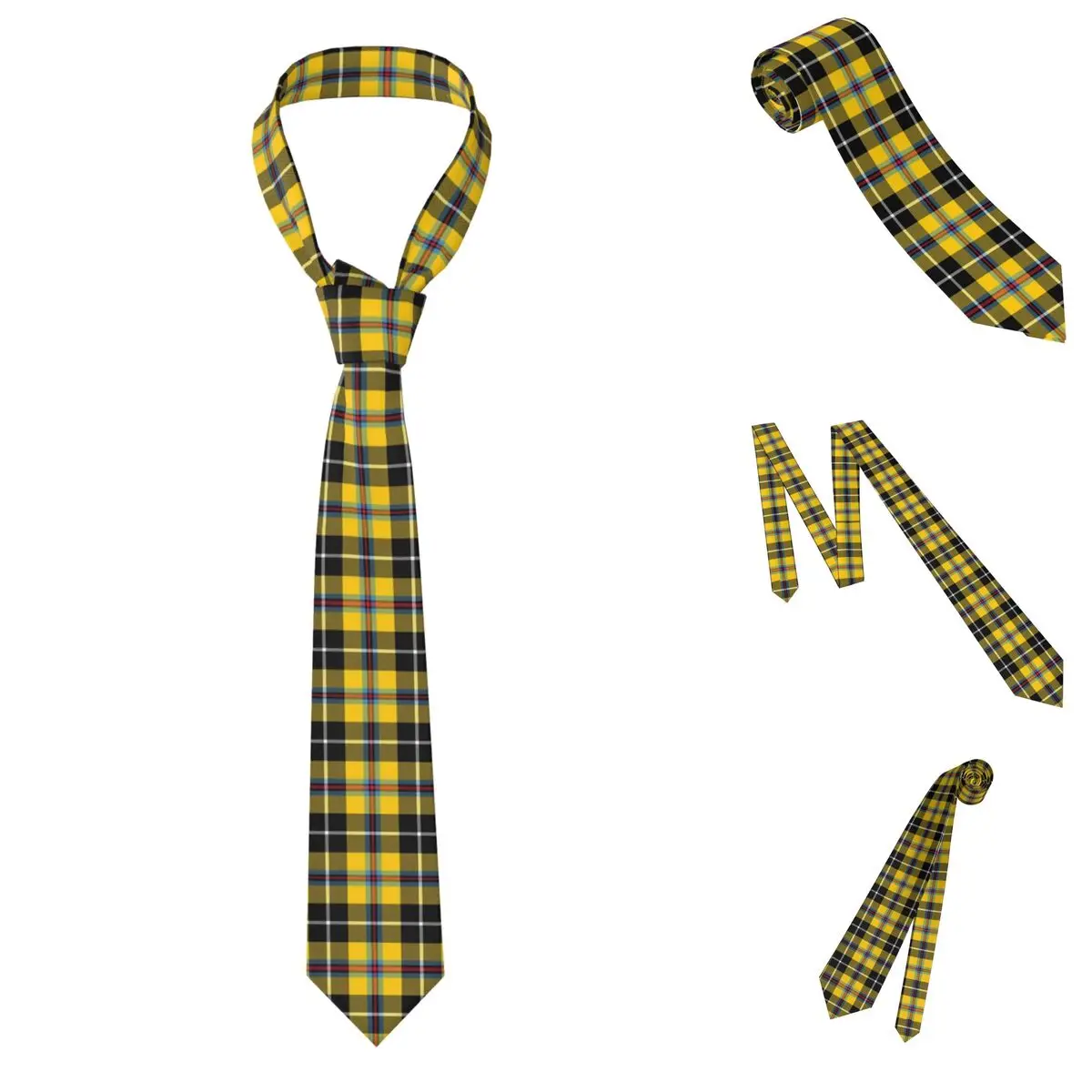 Cornish Tartan Necktie for Men Silk Polyester 8 cm Neck Ties Wedding Accessories Tie Classic Gravatas