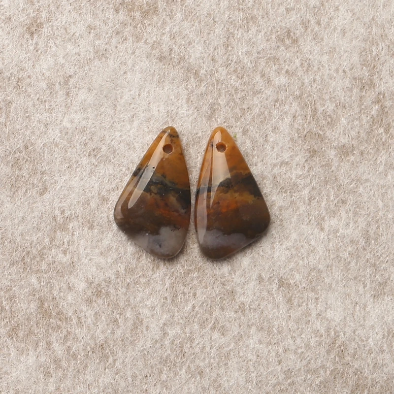 

Natural Stone Arborization Opal Front Drilled Earring Beads Unique Cabochon Fashion Jewelry Accessory 16x9x3mm 1.1g