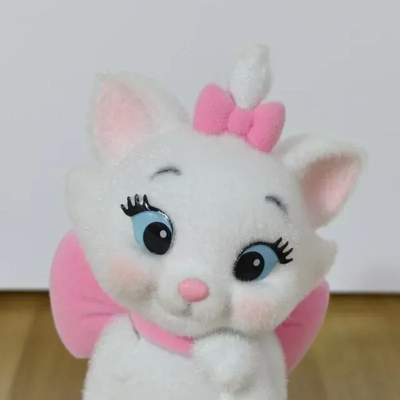 Disney Marie Cat Figure Fluffy Pvc Cat Anime Flocking Collection Desktop Model Statue Ornamrnts Doll Children Birthday Gifts Toy