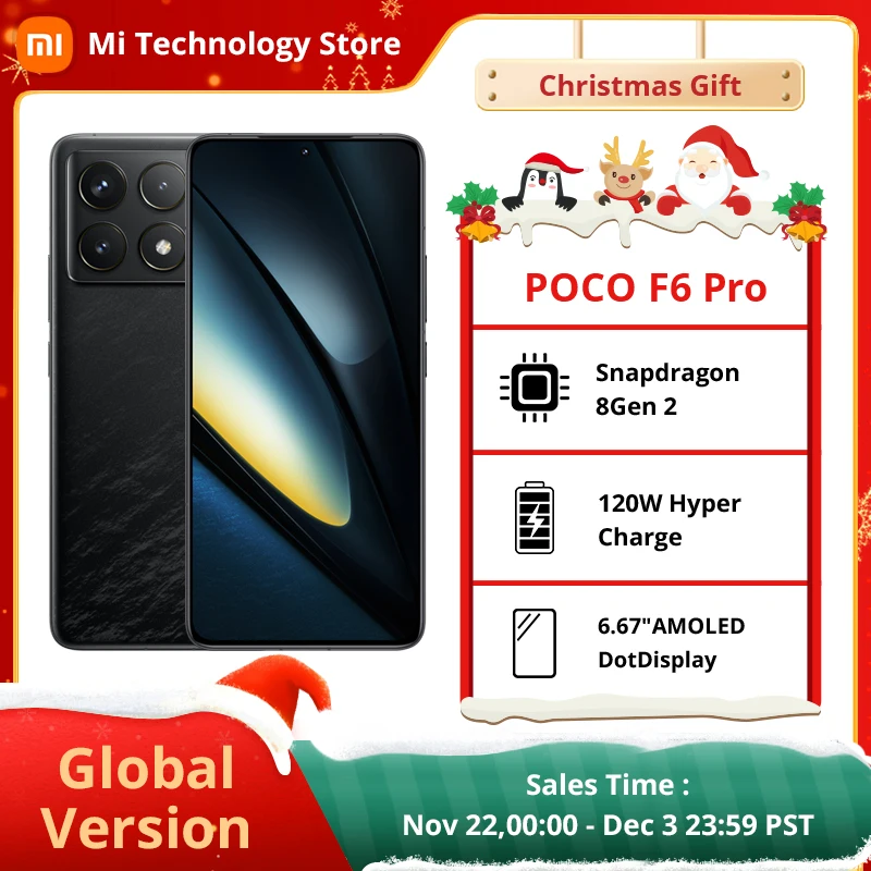 Global Version POCO F6 Pro 5G Smartphone Snapdragon® 8 Gen 2 6.67'' 120Hz Flow AMOLED DotDisplay 120W Charge NFC