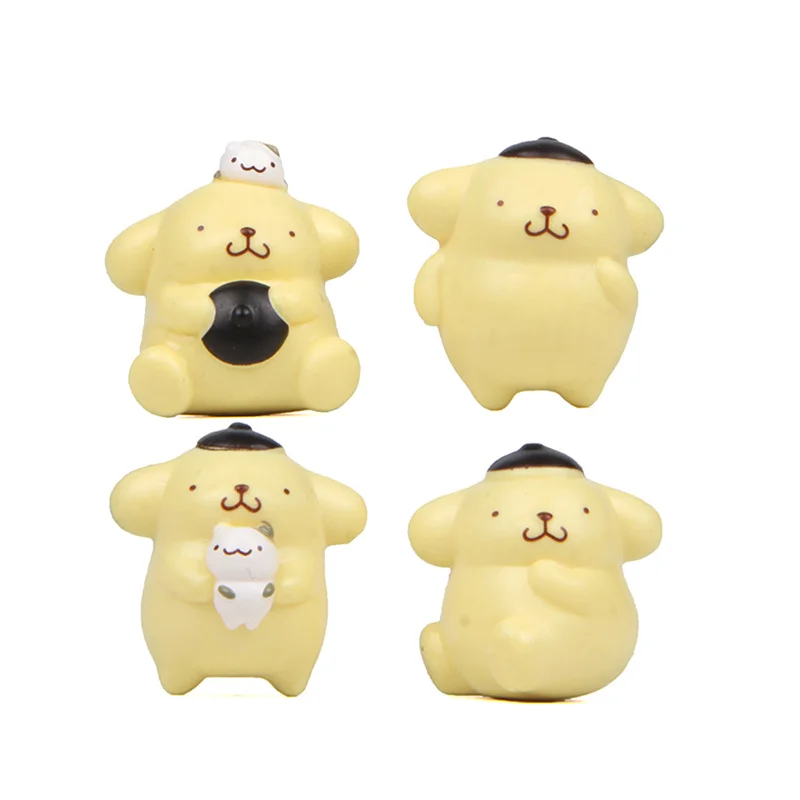 1Pcs Anime Sanrio Figure Miniature Doll Lovely Candy Pompompurin Kawaii Model keychain Toys Cute Gifts for Children Friends