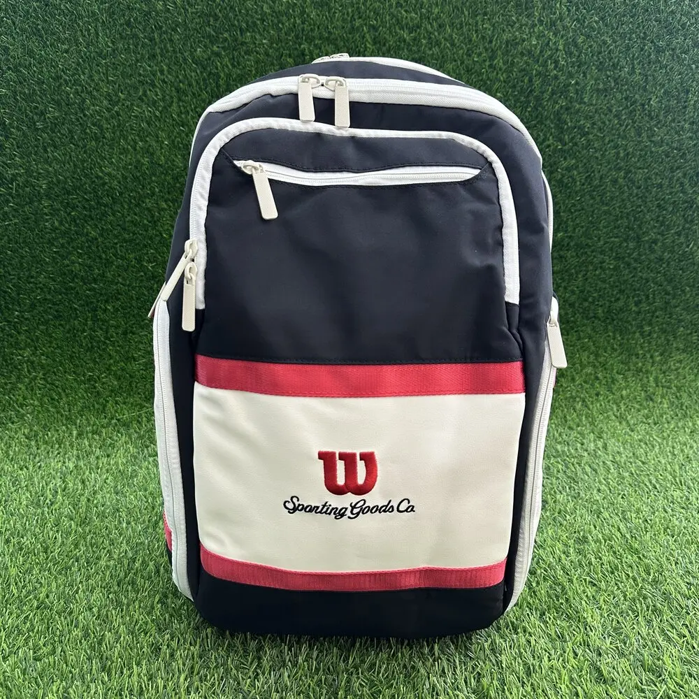 Wilson 2024 Tennis Bag New COURAGE Series Red, White, Black Backpack 9-Pack Tennis Racket Bag Accessories Bag for Men and Women