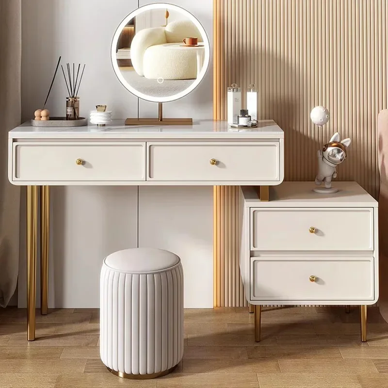 

Antique Makeup Dressing Table Vanity Aesthetic Living Room Organizer Tocador Moderno Nightstand Treasure Dresser Mirrors
