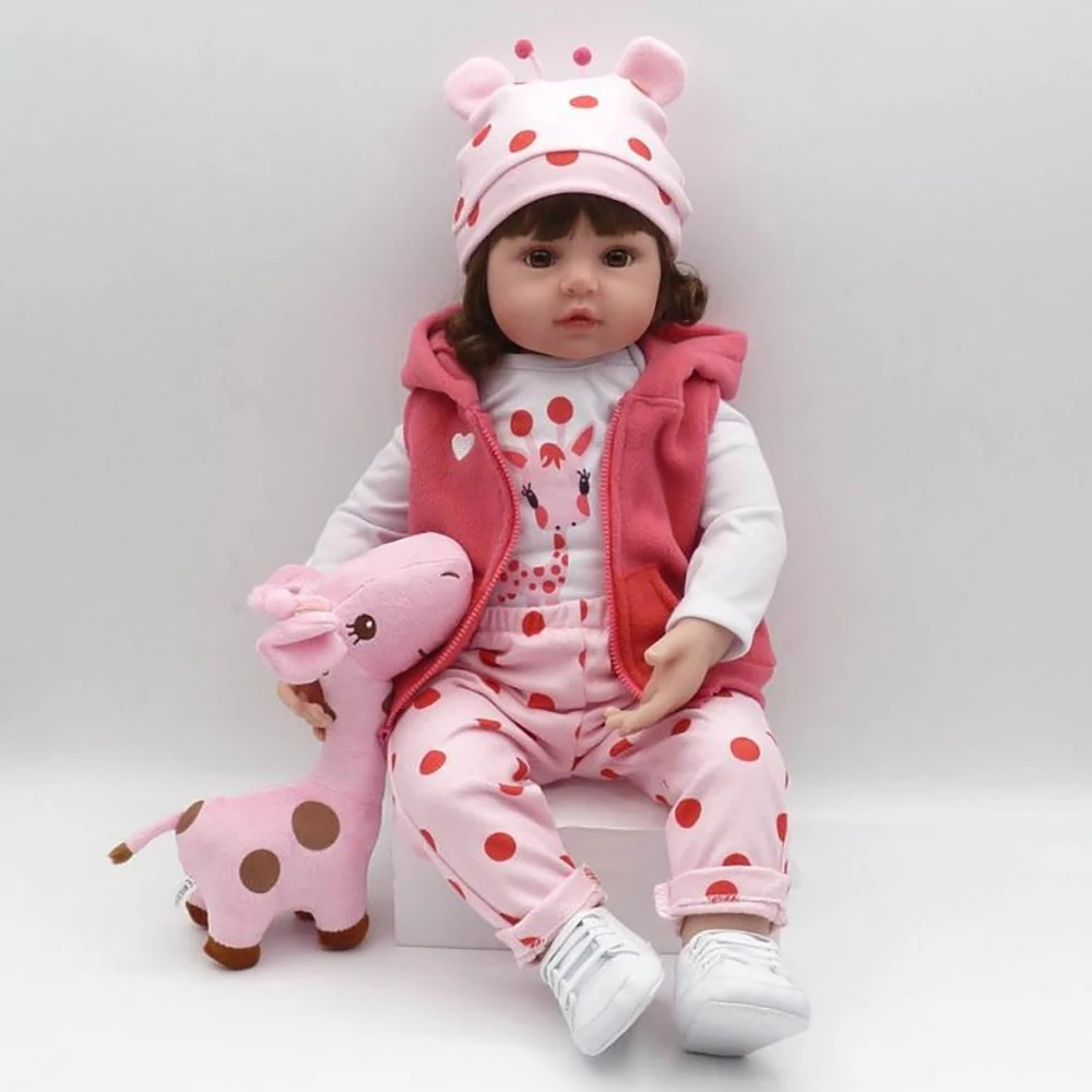 (48 cm bambola rinata) bambole di simulazione in vinile pieno carino vestire gioco giocattoli lavabili che accompagna i bambini per i regali di Natale