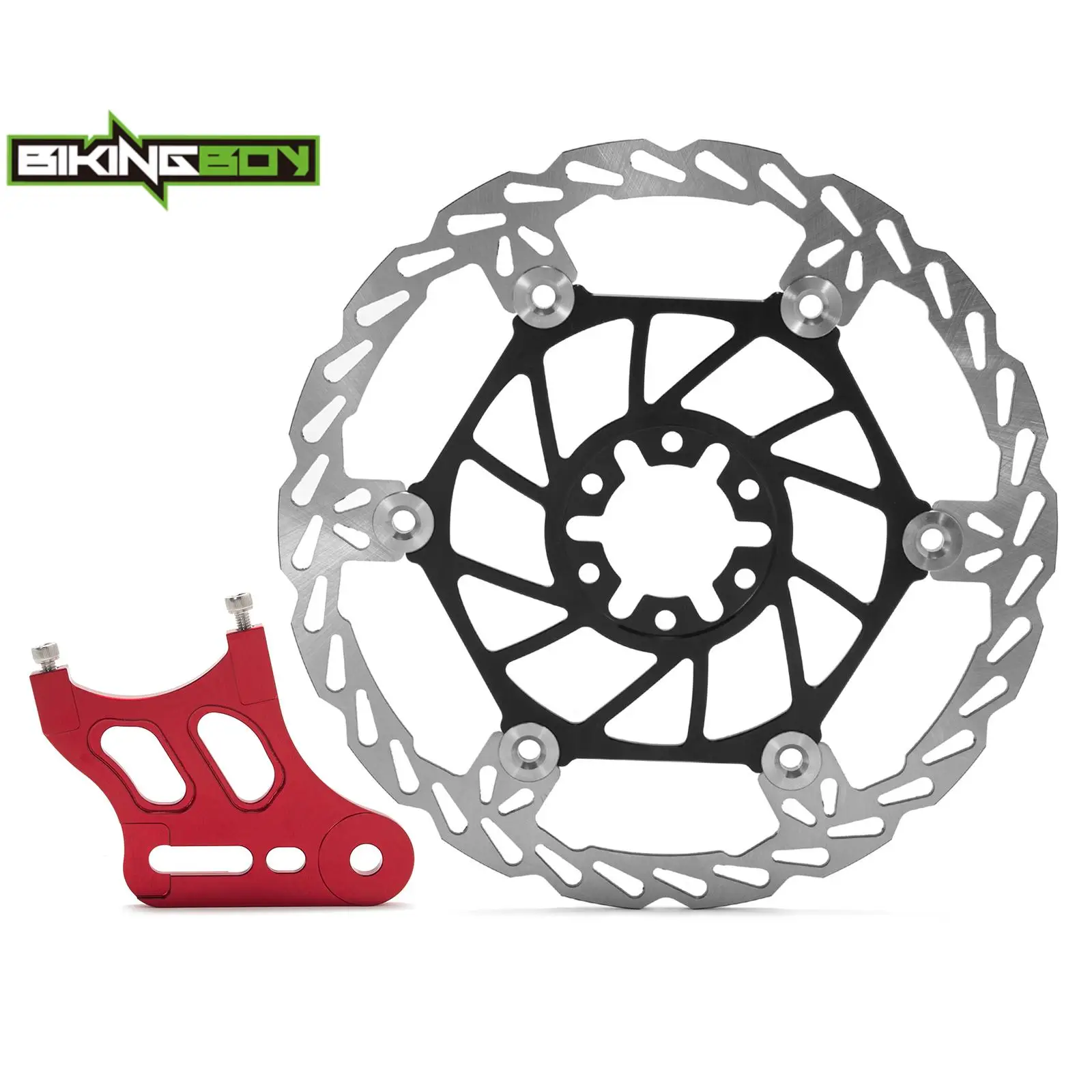 BIKINGBOY Oversize 9.8'' Front / Rear Brake Disc Rotor Disk Bracket For Apollo RFN For Beta Explorer Electric Dirt Bike MX Set