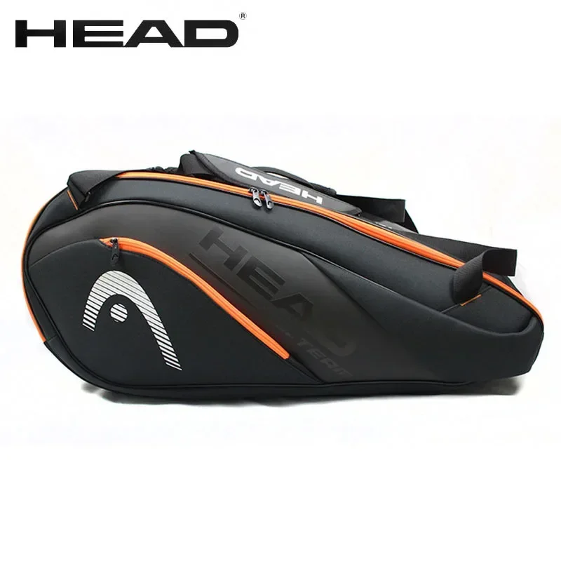 HEAD Borsa per racchette da tennis 6 pezzi Borsa sportiva con guscio rigido Grande capacità 9 Racchette da badminton Zaino Uomo Donna Tenis Squash