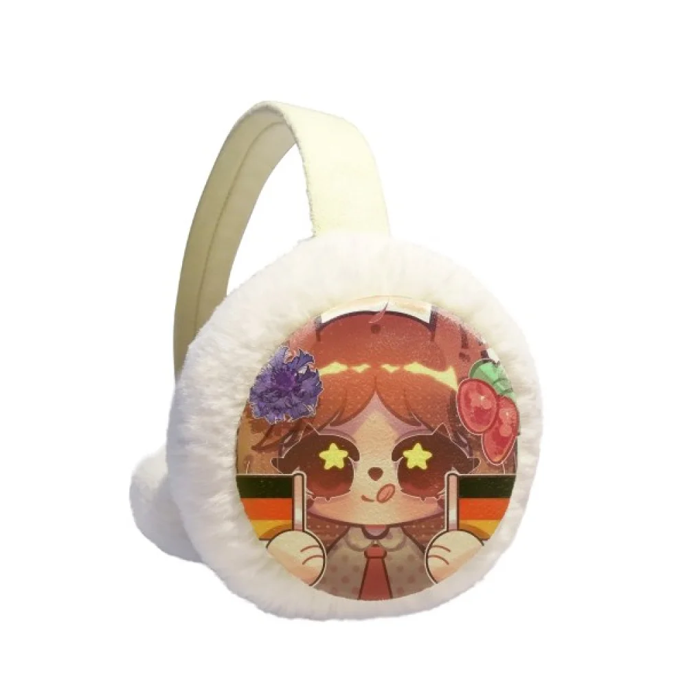 

Squirrel Germany Flag Cornflower Ear Warmer Cable Knit Furry Fleece Earmuff Outdoor