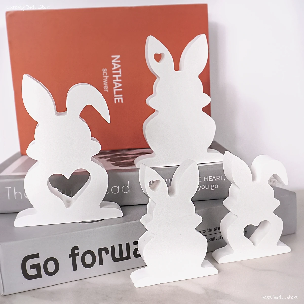 Páscoa amor em pé coelho vela ornamentos moldes diy resina cimento gesso aroma ornamentos molde de silicone decoração para casa presentes
