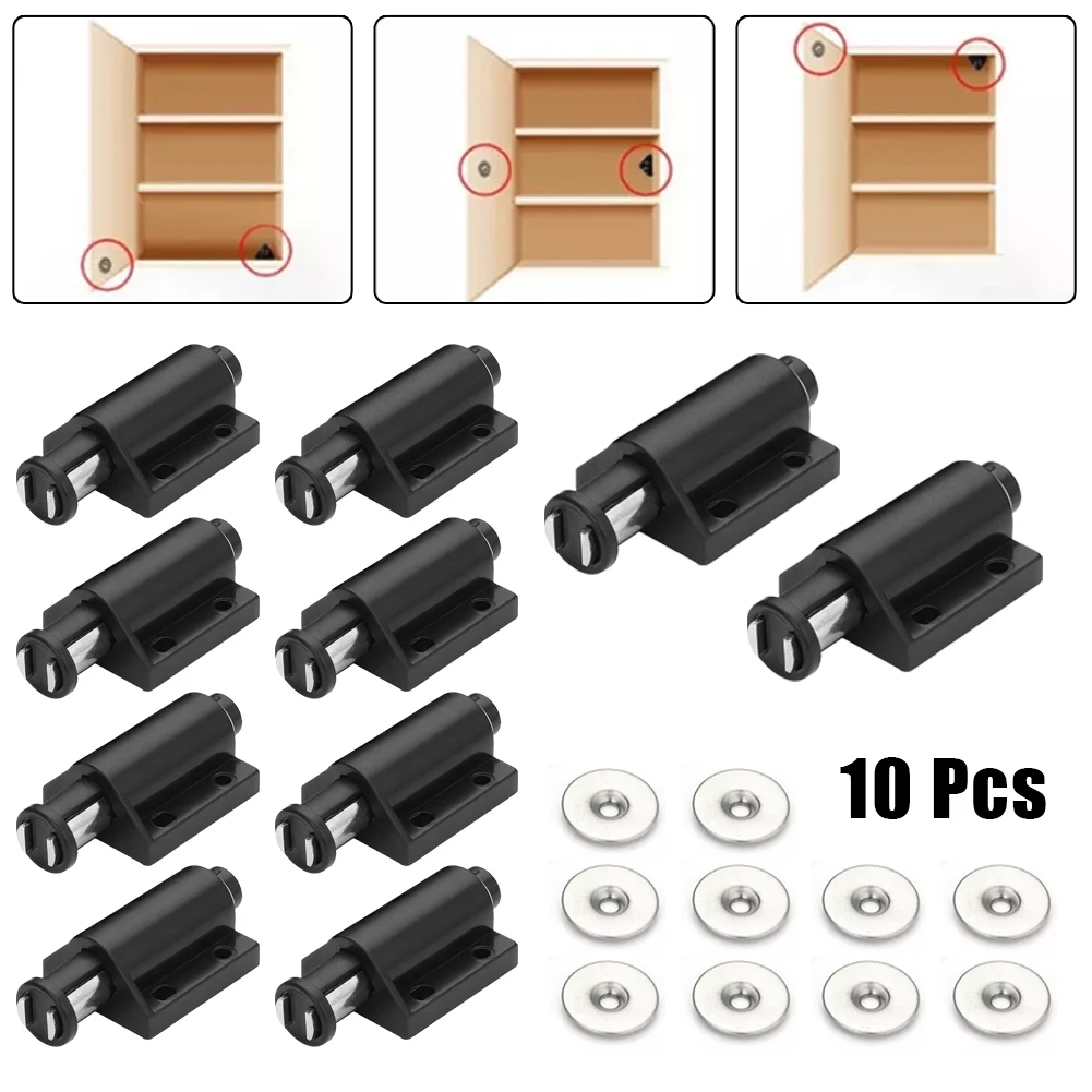 For Furniture Door Closer Magnetic Push To Open Catch for Cabinet Doors Spring Catch for Handleless Wardrobes Bathroom Cupboards