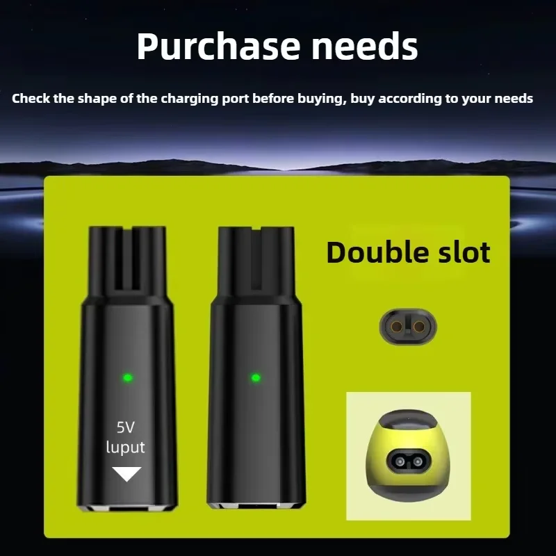 

5V 1.5A Type-C Shaver Adapter Charging Converter for Philips One Blade QP4530 QP1924 QP2724 QP2834 with Charging Indicator