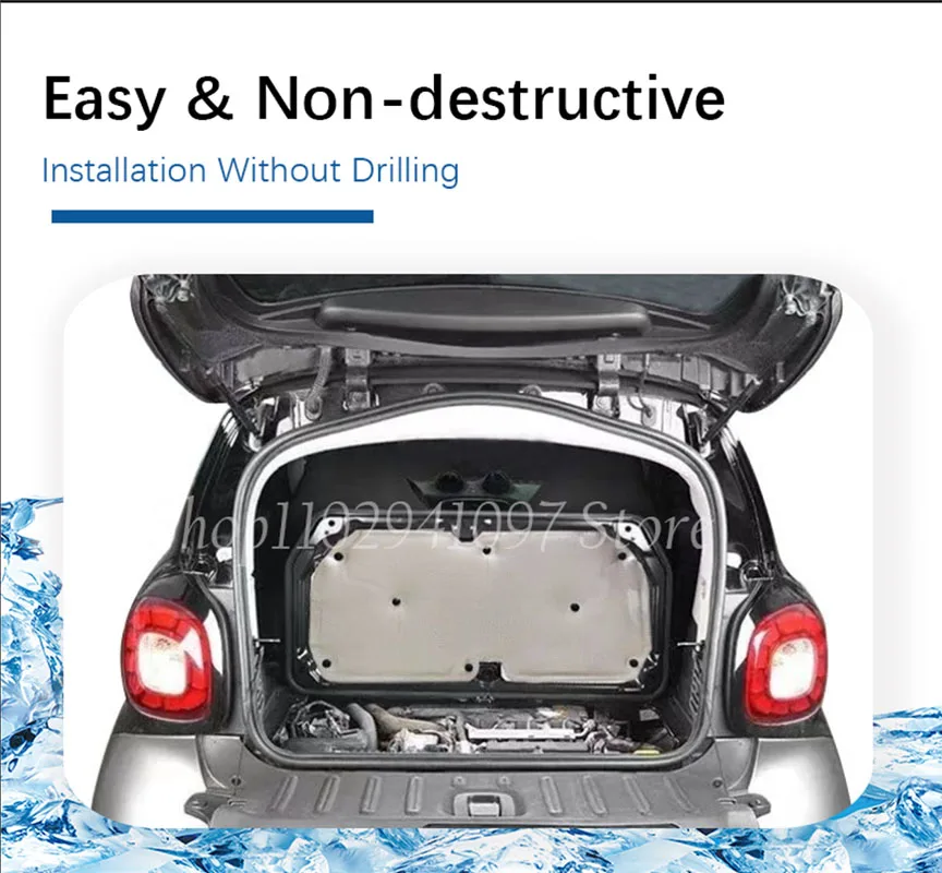 

Накладки на капот для Smart EQ Fortwo C453 A453 2014-2019, серебристые, для шумо- и теплоизоляции переднего двигателя, автомобильные аксессуары