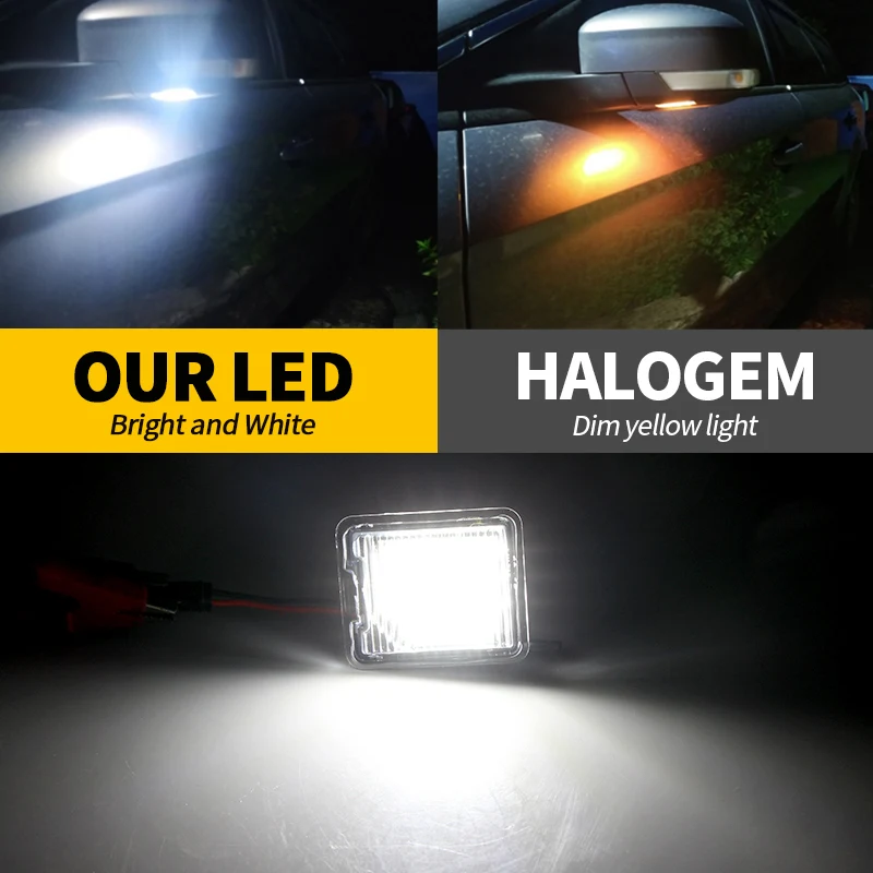 2xCANBUS LED Under Mirror Puddle Light For Ford Focus MK3 MK2 Mondeo MKIV MKV Kuga C-Max Escape S-Max Under Mirror Welcome Lamp view 4