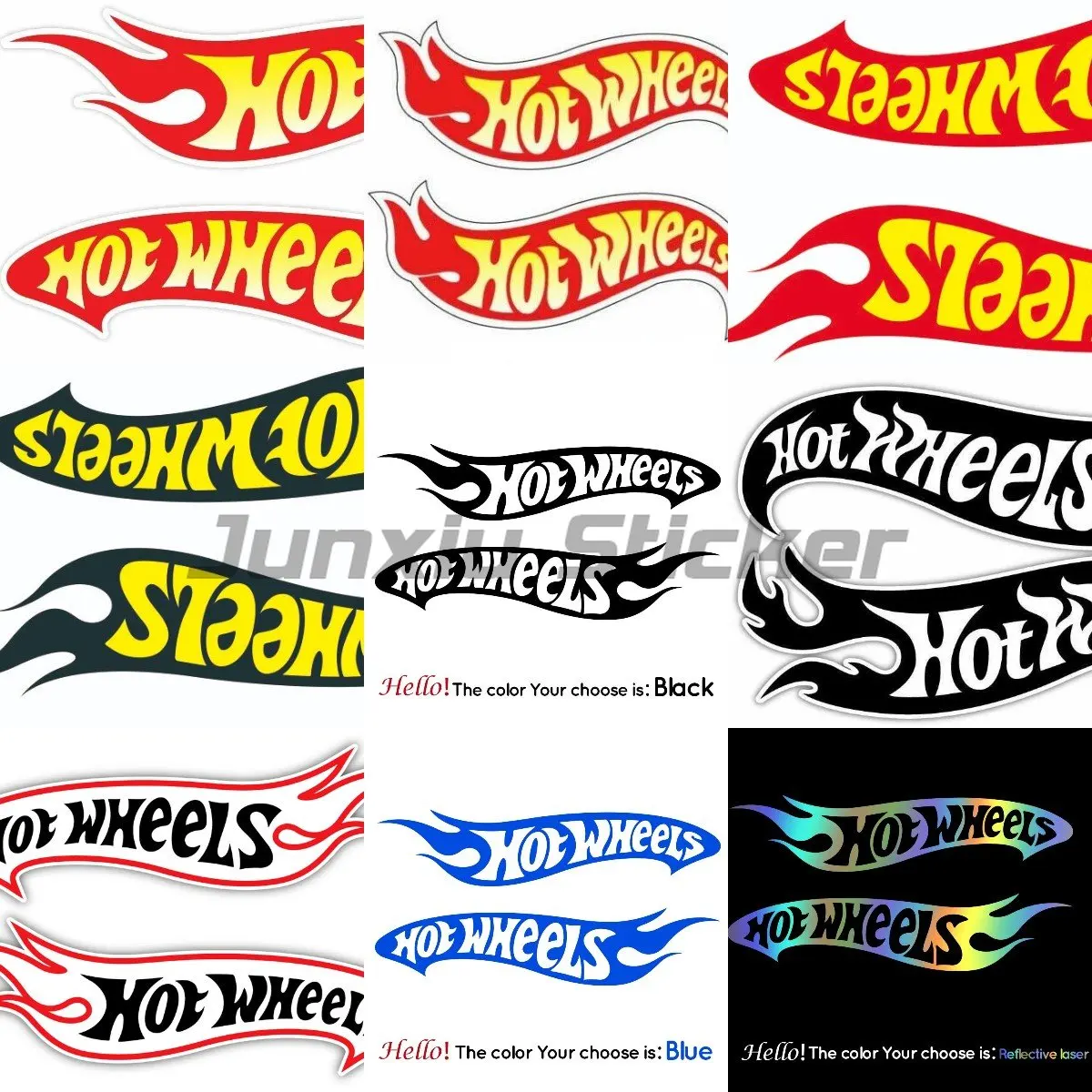 Hot Wheels Car Sticker Fashion Racing Vinyl Set of 2 Suitable for Hot Wheels Helmet Racing Moto Bike CROSS Car 4x4 RV Waterproof