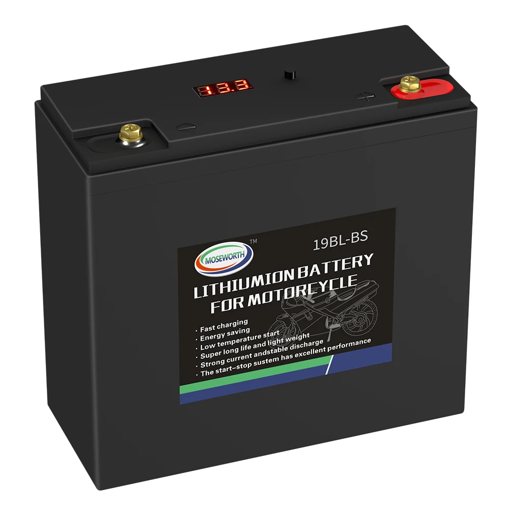 19BL-BS 12V 12Ah CCA560 LiFePO4 Motorcycle Battery Powersports Battery High-Performance Rechargeable ATV UTV Jet Skis Snowmobile