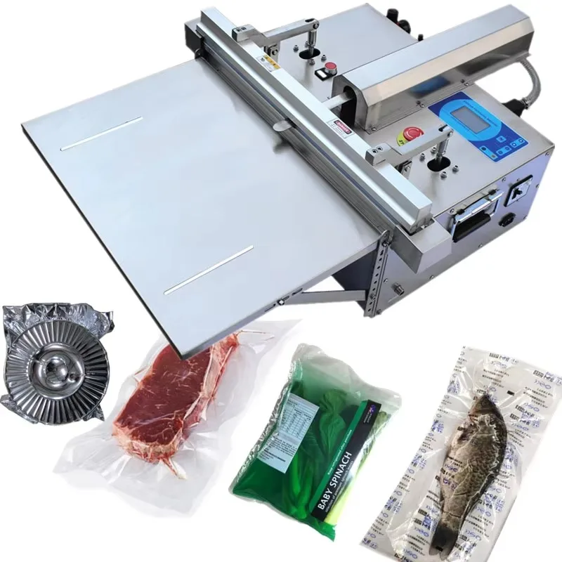 External Nitrogen Flushing Table Top Food Vacuum Packaging Machine Nitrogen Sealant Nozzle Packaging Sealing Machine Customized