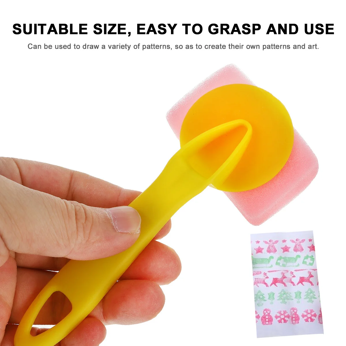 

1Set Paint Sponge Roller Brush Set Handle Design Easy Use DIY Graffiti Drawing Tools Art Supplies
