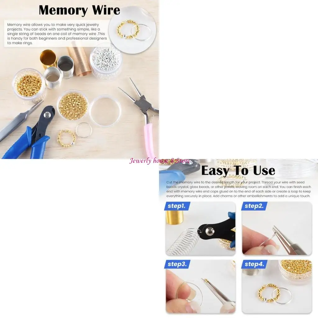 

Set of 4/6 Memory Steel Wire for Finger Adornments Metal Jewelry Findings Supply