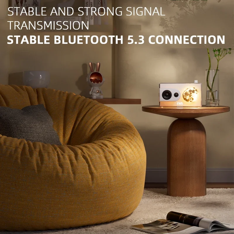 White Noise Transparent Bluetooth Speaker Night Light Hifi Music Box Handsfree Call Sleep Aid Music Player with Alarm Clock