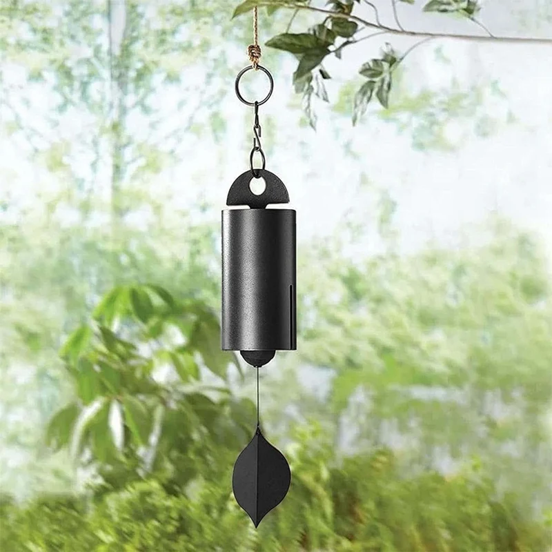 Deep Resonance Serenity Bell Windchime - Metal Hanging Wind Chime Handcrafted Steel Bell, Plays Beautifully In The Wind