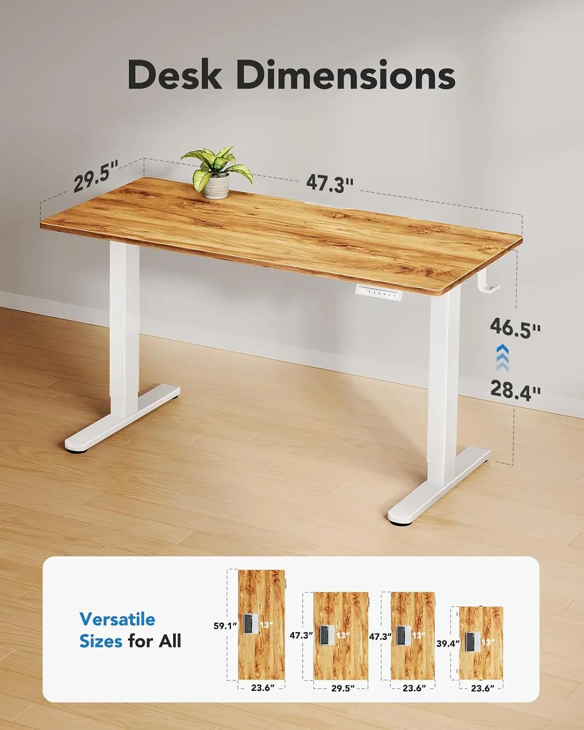 Electric Standing Desk Adjustable Height Computer Desk 4 Memory Settings Sit Stand Home Office 48
