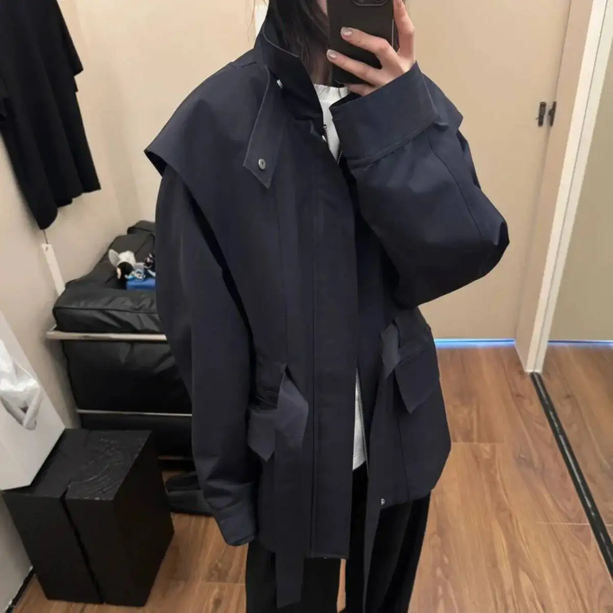 KWTX femmes Trench manteau solide col haut cravate ceinture poches à glissière nouveauté luxe Premium à la mode élégant printemps automne