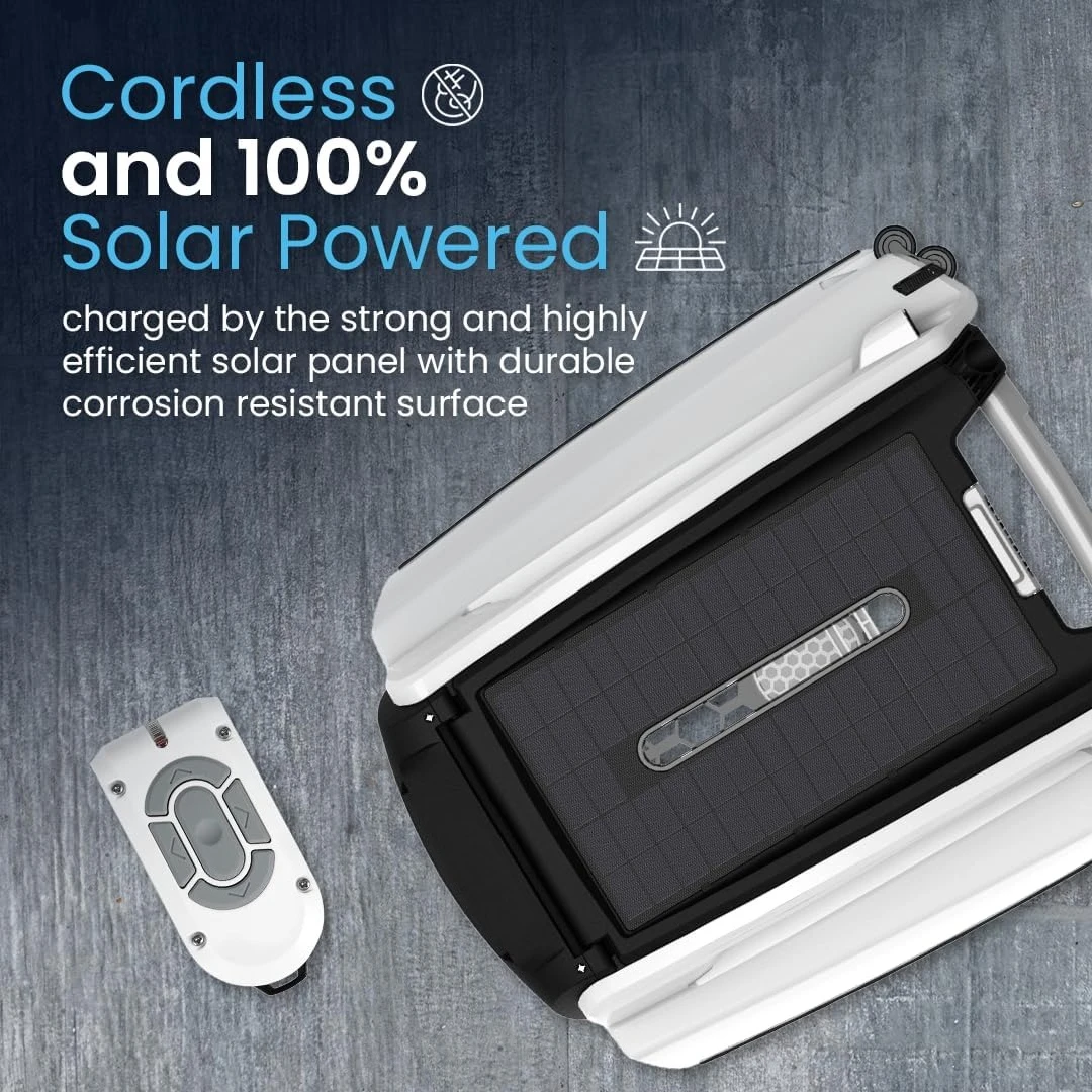 

SE Solar Powered Automatic Robotic Pool Surface Skimmer Cleaner with 24/7 Continuous Cleaning Battery Power