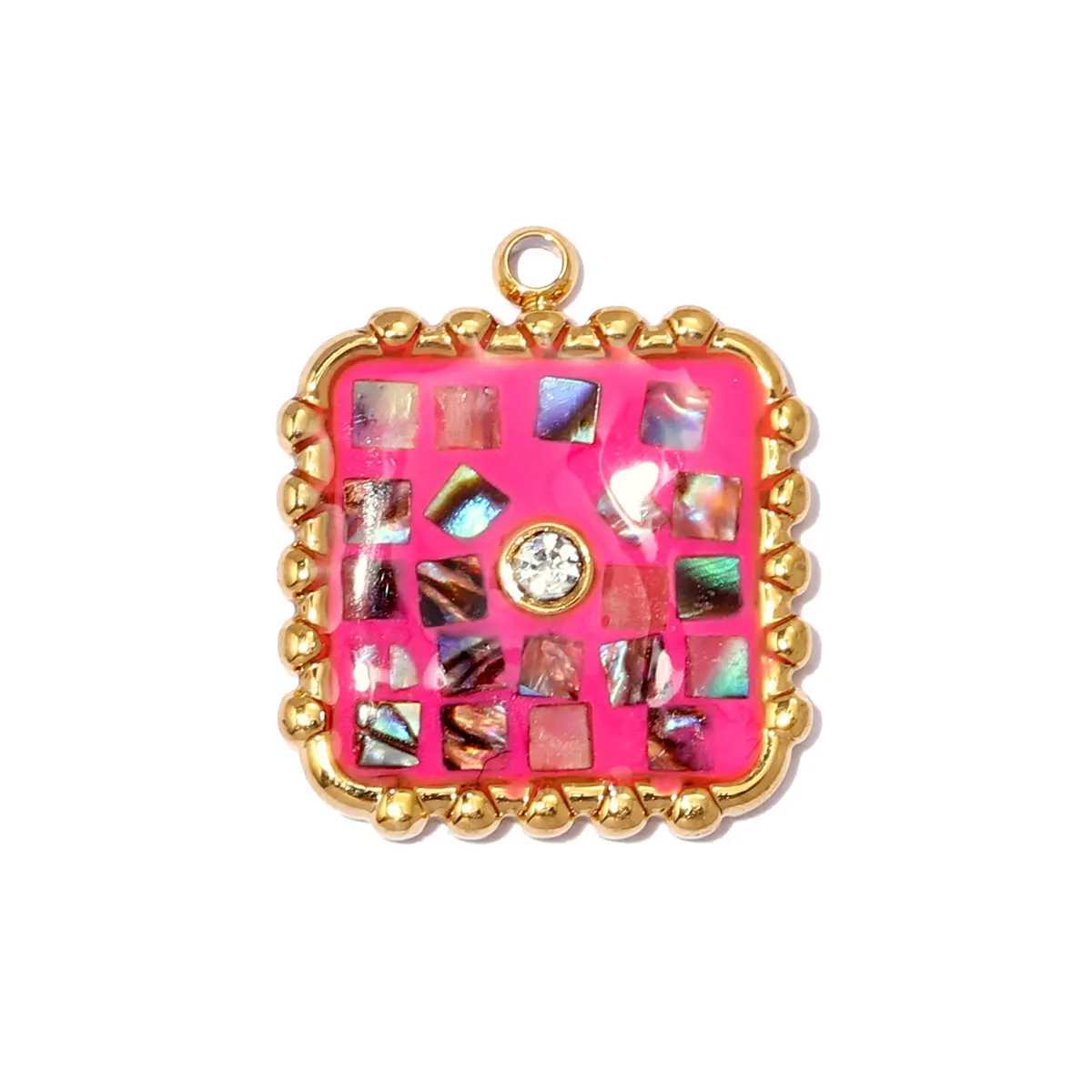 

3Pcs/Lot Stainless Steel Butterfly Square Charms Natural Shell Pendants For Making Necklace Geometric Fashion Jewelry Wholesale