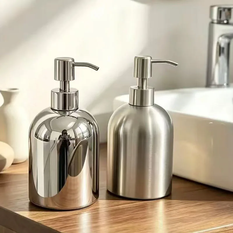 400ml Bathroom Soap Dispenser Bottle Shampoo Shower Gel Bottle Press Type 304 stainless steel Liquid Sub-bottling Container