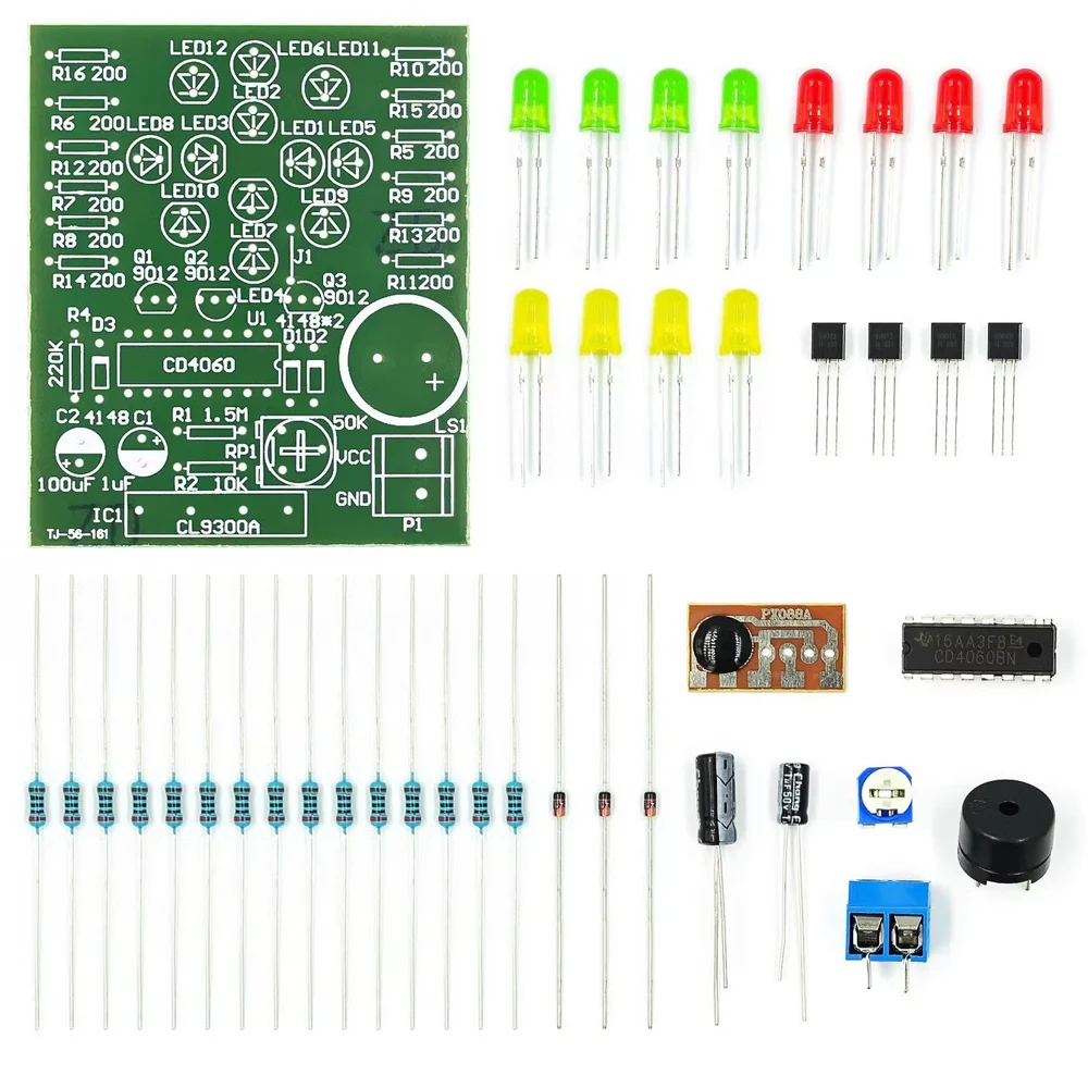 1 set CD4060 Dream Light Kit: DIY Musical Color Lights for Hands-On Electronics Projects - Assembly Required