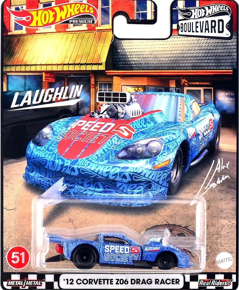 In Stock Hot Wheels Premium Car Boulevard Diecast 1:64 Voiture Alfa Romeo Corvette Z06 Drag Racer Boys Toys for Children Gift