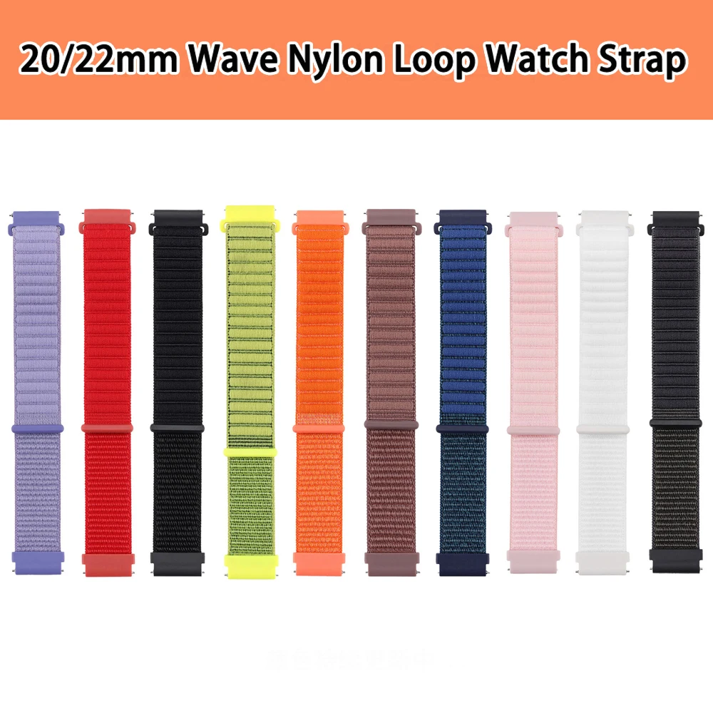 Cinturino in nylon da 20mm 22mm per Samsung Galaxy Watch6 4 Classic 47/46/43mm FE 7 6 5 4 40/44mm/Gear S3 cinturino per HUAWEI WATCH 4 Pro