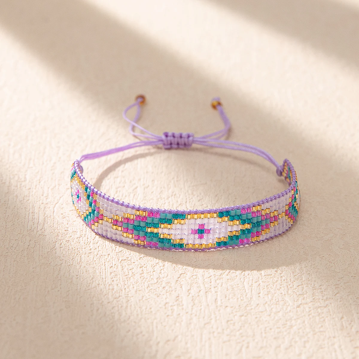 BLUESTAR Miyuki Colorful Beaded Bracelet Adjustable Rope Chain Charm Bracelet for Women Fashion Boho Jewelry Handmade Gift - view 3
