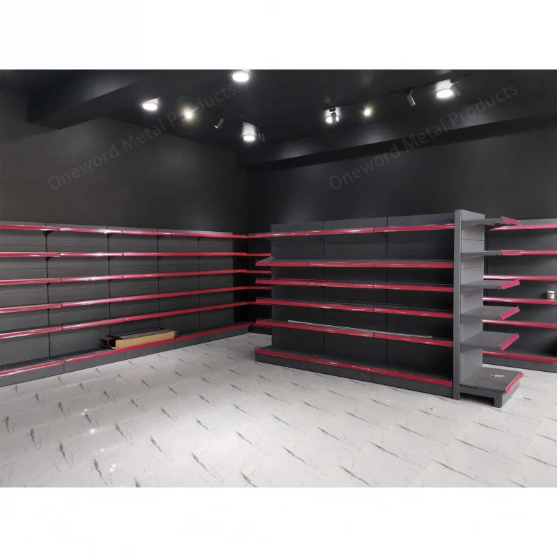 custom.Modern Retail Shop Metal Gondola Shelving Grocery Store Supermarket Shelf Display Shelving Sale