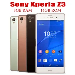 Sony Xperia Z3 D6603 5.2'' Quad Core 16GB ROM 3GB RAM Mobile 20.7MP Camera Android Smartphone Original Unlocked Cell Phone WiFi