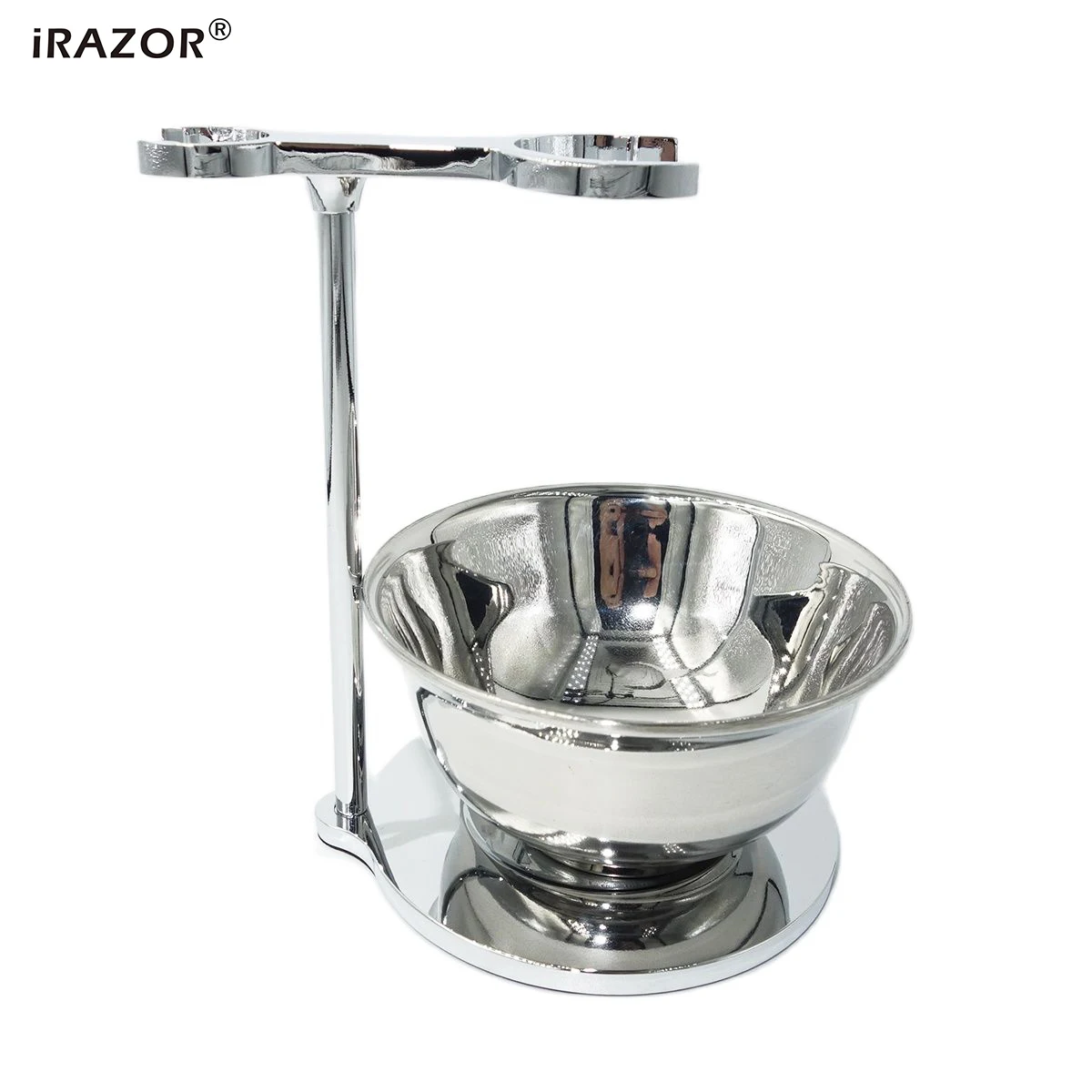 iRAZOR Stainless Steel Safety Razor and Brush Stand with Shaving Bowl Men's Grooming Holder for Father's Day Birthday Gift